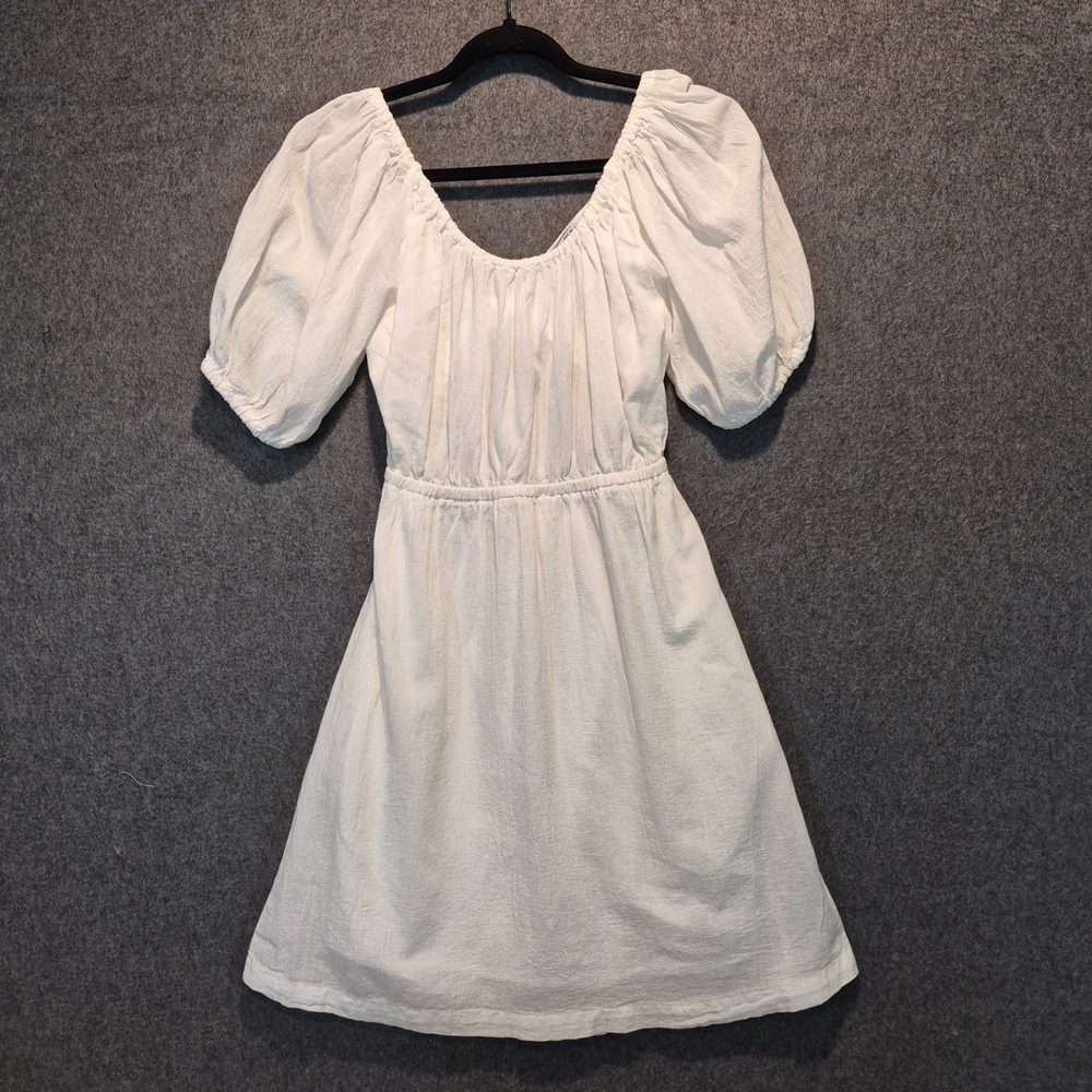 Old Navy Dress Puff Sleeve Tie Back Cut-Out Mini Dress XS Cottagecore Coquette